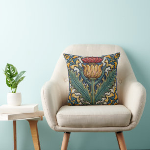 William Morris Scottish Thistle vintage floral  Cushion
