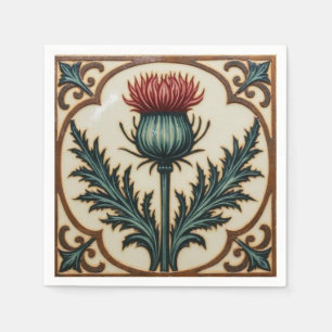 William Morris Scottish Thistle vintage floral Napkin