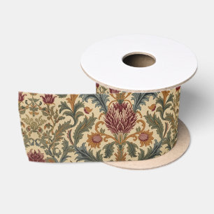 William Morris Scottish Thistle vintage floral Satin Ribbon