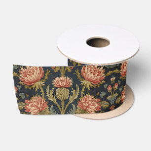 William Morris Scottish Thistle vintage floral Satin Ribbon