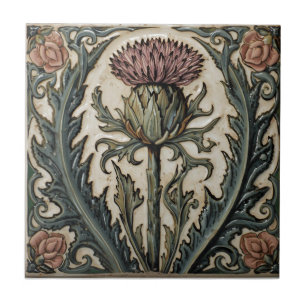 William Morris Scottish Thistle vintage floral  Tile