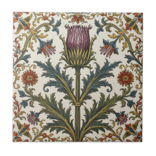 William Morris Scottish Thistle vintage floral Tile