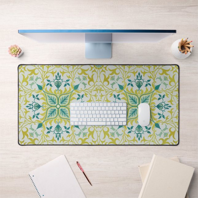 William Morris Seamless Ceiling Lime Green Pattern Desk Mat (Office 1)