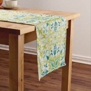William Morris Seamless Ceiling Lime Green Pattern Short Table Runner
