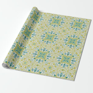 William Morris Seamless Ceiling Lime Green Pattern Wrapping Paper