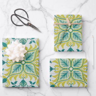 William Morris Seamless Ceiling Lime Green Pattern Wrapping Paper Sheet