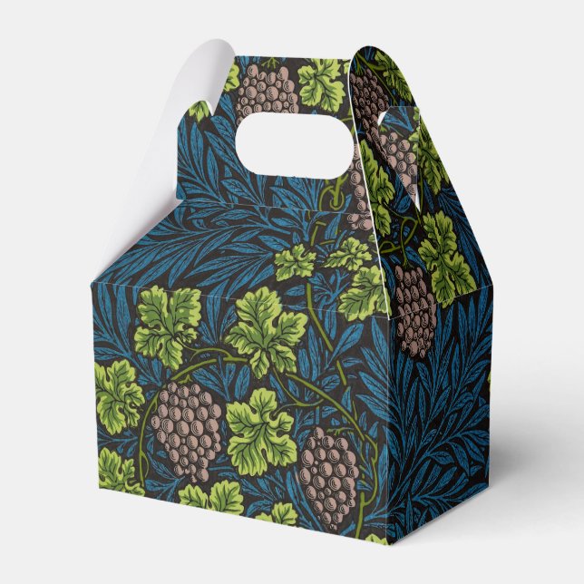 William Morris Seamless Grape Vine Black Pattern Favour Box (Front Side)