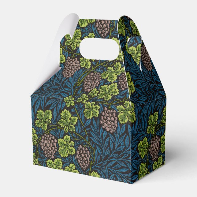William Morris Seamless Grape Vine Black Pattern Favour Box (Front Side)