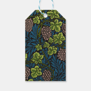 William Morris Seamless Grape Vine Black Pattern Gift Tags