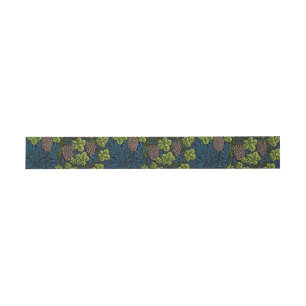 William Morris Seamless Grape Vine Black Pattern Invitation Belly Band
