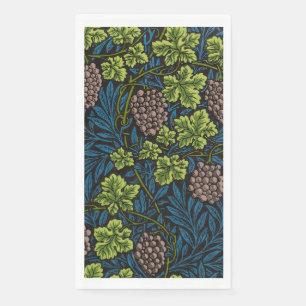 William Morris Seamless Grape Vine Black Pattern Napkin
