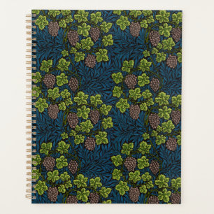 William Morris Seamless Grape Vine Black Pattern Planner