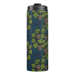 William Morris Seamless Grape Vine Black Pattern Thermal Tumbler