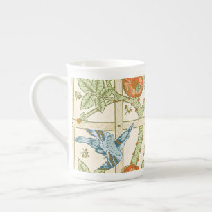 William Morris Seamless Trellis Bird Rose Pattern Bone China Mug