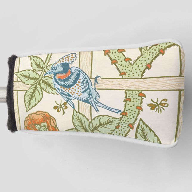 William Morris Seamless Trellis Bird Rose Pattern Golf Head Cover (Front)