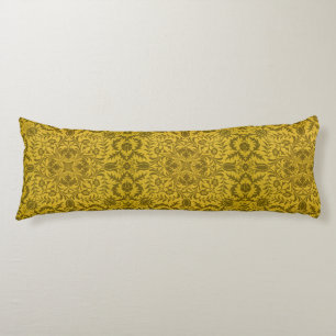 William Morris Seamless Vine Gold Yellow Pattern Body Cushion