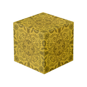 William Morris Seamless Vine Gold Yellow Pattern Cube