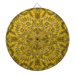William Morris Seamless Vine Gold Yellow Pattern Dartboard