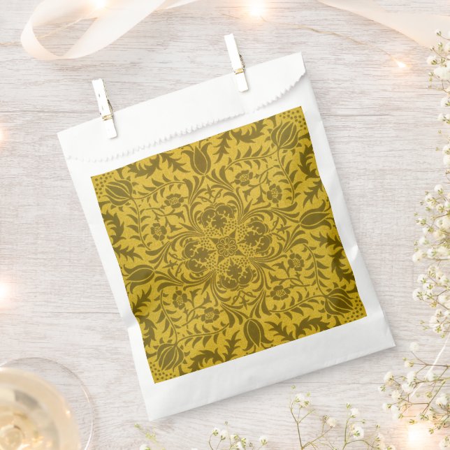 William Morris Seamless Vine Gold Yellow Pattern Favour Bags (Clipped)