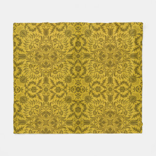 William Morris Seamless Vine Gold Yellow Pattern Fleece Blanket