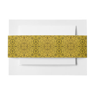 William Morris Seamless Vine Gold Yellow Pattern Invitation Belly Band