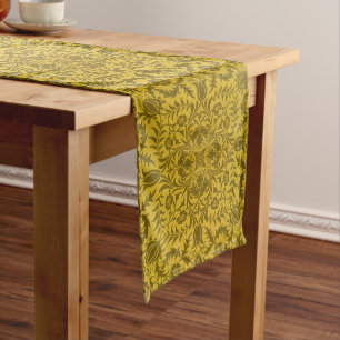William Morris Seamless Vine Gold Yellow Pattern Long Table Runner