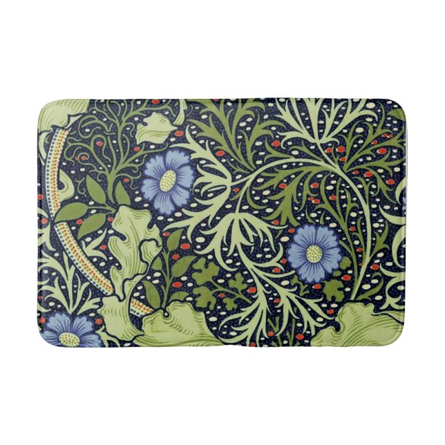 William Morris Seaweed Antique Flower Bath Mat (Front)