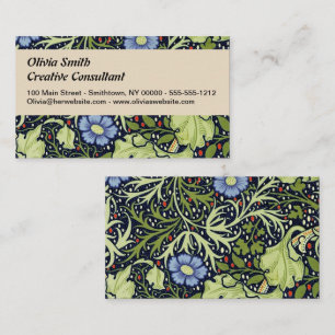 William Morris Seaweed Antique Flower Business Card