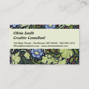 William Morris Seaweed Antique Flower Business Card