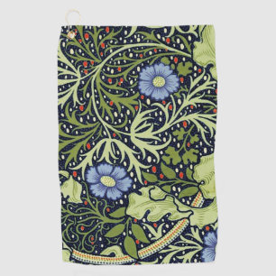 William Morris Seaweed Antique Flower Golf Towel