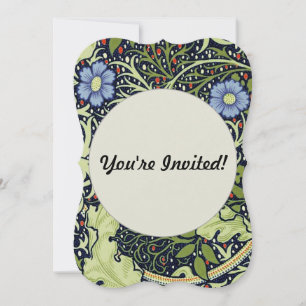 William Morris Seaweed Antique Flower Invitation