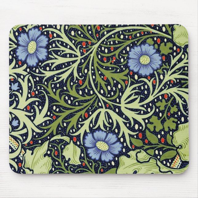 William Morris Seaweed Antique Flower Mouse Mat (Front)