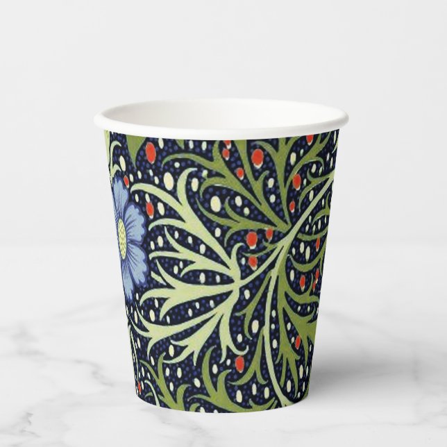 William Morris Seaweed Antique Flower Paper Cups (Front)