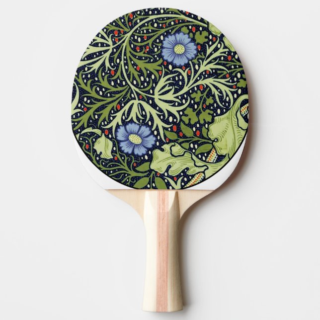 William Morris Seaweed Antique Flower Ping Pong Paddle (Front)