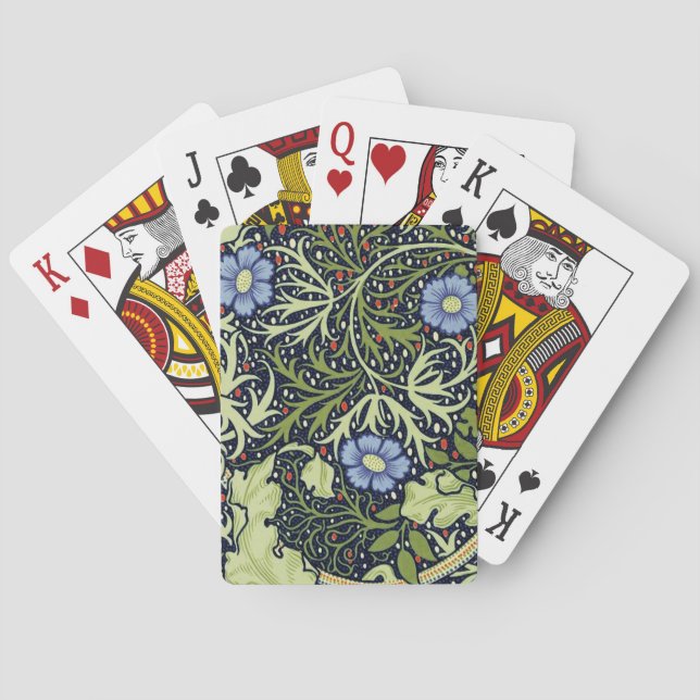William Morris Seaweed Antique Flower Playing Cards (Back)