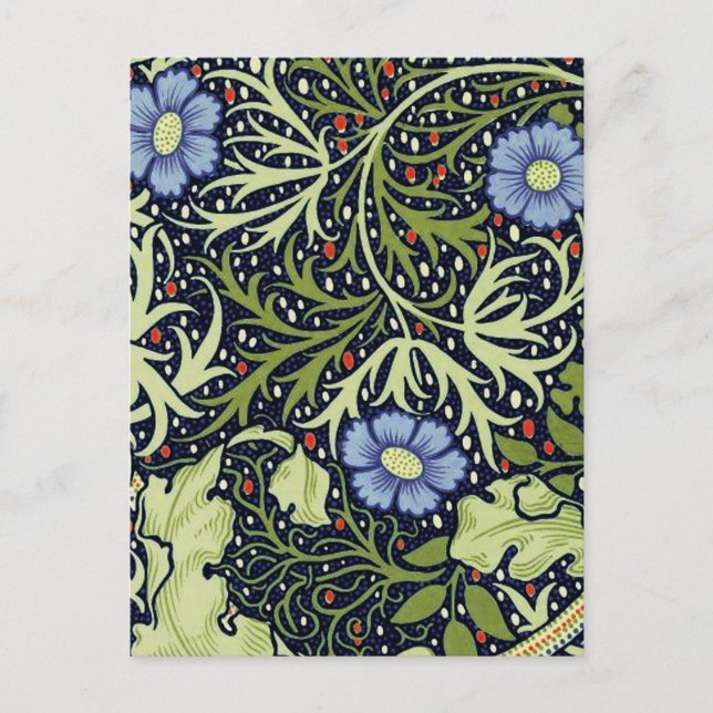 William Morris Seaweed Antique Flower Postcard (Front)