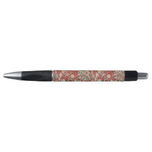 William Morris Seaweed Antique Flower Red Green
