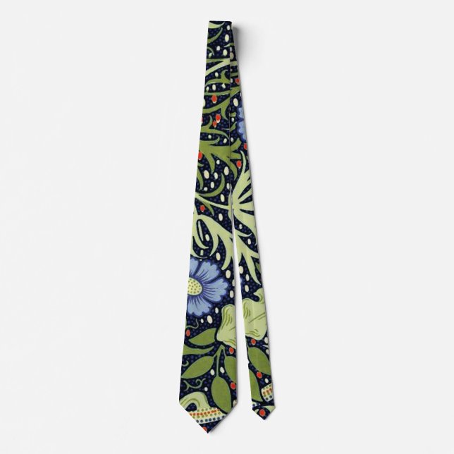 William Morris Seaweed Antique Flower Tie (Front)