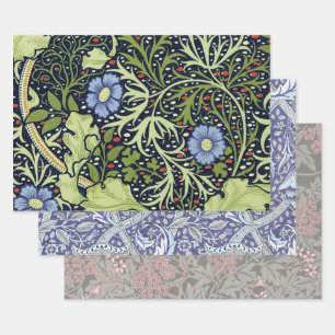William Morris Seaweed Antique Flower Wrapping Paper Sheet