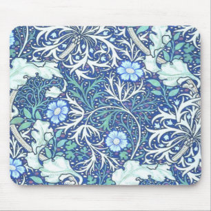 William Morris Seaweed Blue Pattern Mouse Mat