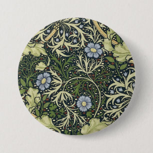 William Morris Seaweed Pattern Floral Vintage Art 7.5 Cm Round Badge