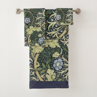 William Morris Seaweed Pattern Floral Vintage Art Bath Towel Set