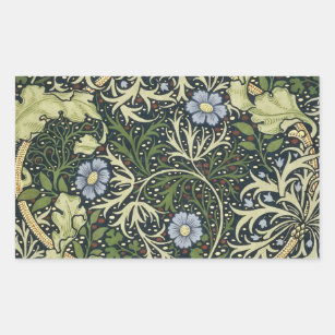 William Morris Seaweed Pattern Floral Vintage Art Rectangular Sticker
