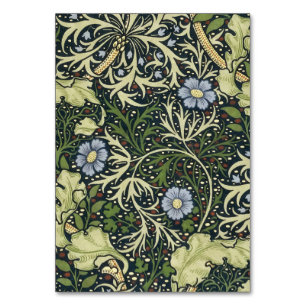 William Morris Seaweed Pattern Floral Vintage Art Table Number