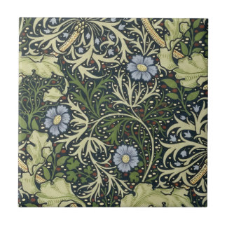 William Morris Seaweed Pattern Floral Vintage Art Tile