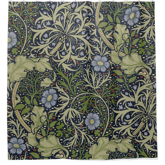 William Morris Seaweed Pattern Shower Curtain. Shower Curtain (Front)