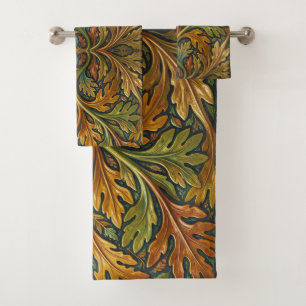 William Morris Seaweed Vintage Floral art nouveau Bath Towel Set