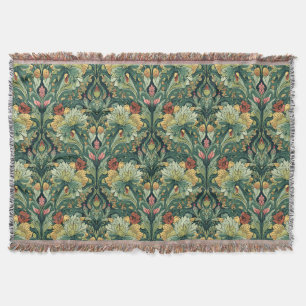 William Morris Seaweed Vintage Floral art nouveau Throw Blanket