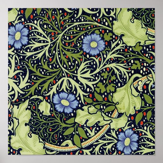 William Morris Seaweed Wallpaper Pattern Poster | Zazzle.co.uk