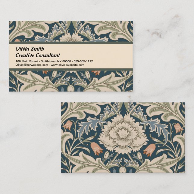 William Morris Severn Floral Garden Flower Classic Business Card (Front/Back)